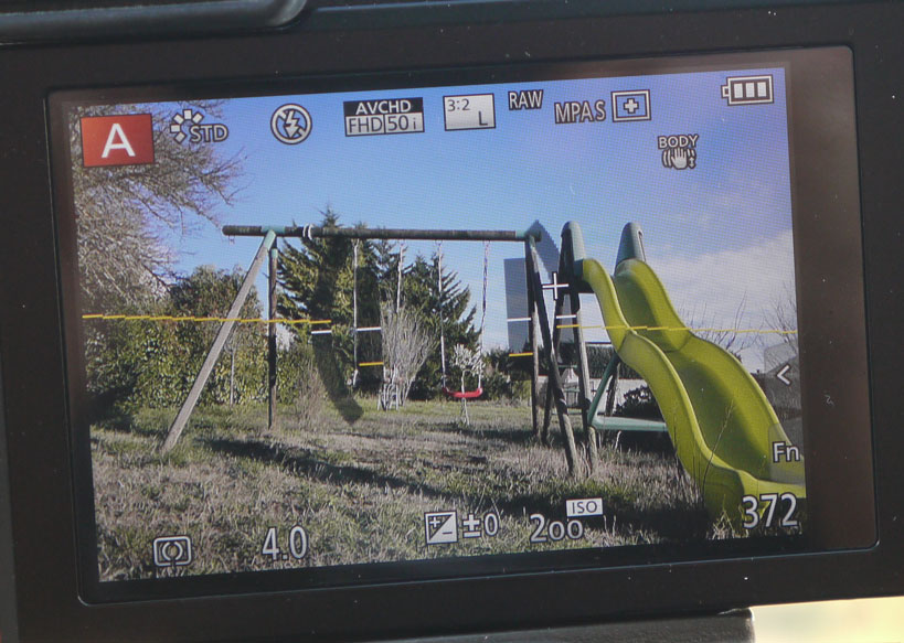 Niveau de l'appareil - Complètement penché